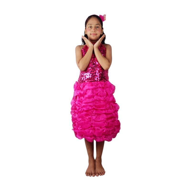 Magenda balloon frock