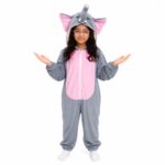 **Elephant Fancy Dress Costume for Kids – Cute Grey Elephant Animal Costume with Hood, Ears & Trunk | Kids Fancy Dress for 3–4 Years**
