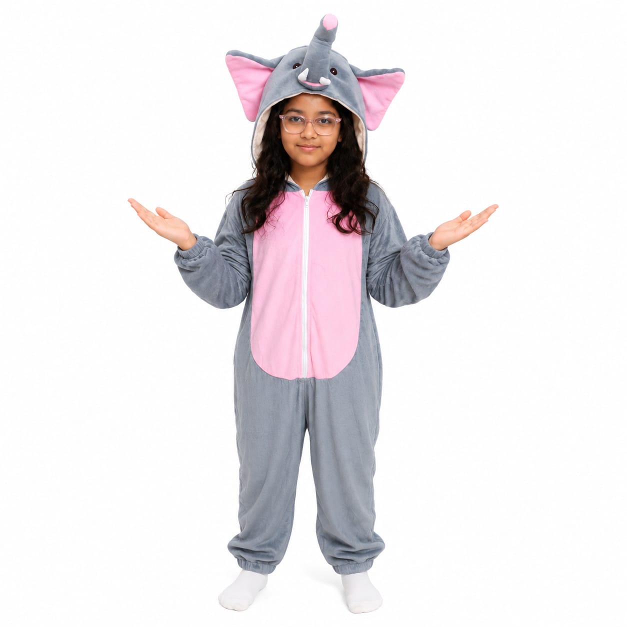 WhatsApp Image 2026-08-28 at 8.26.58 PM **Elephant Fancy Dress Costume for Kids – Cute Grey Elephant Animal Costume with Hood, Ears & Trunk | Kids Fancy Dress for 3–4 Years** - Image 1