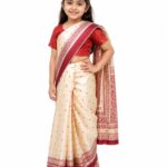**Bihu Saree Traditional Assamese Fancy Dress Costume for Girls Age 4–5 Years | Beautiful Bihu Dance Dress for School Functions, Cultural Events & Fancy Dress Competitions**