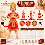 Aavaran Fancy Dress Hanuman Fancy Dress Costume for Kids Boys Age 5-6 Years | Hanuman Ji Costume for School Fancy Dress, Ramleela, Ramnavmi & Religious Events - Image 5
